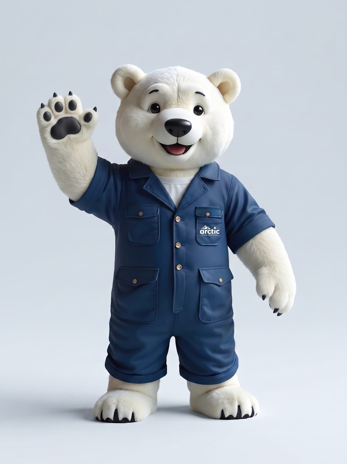 Arctic mascot waving